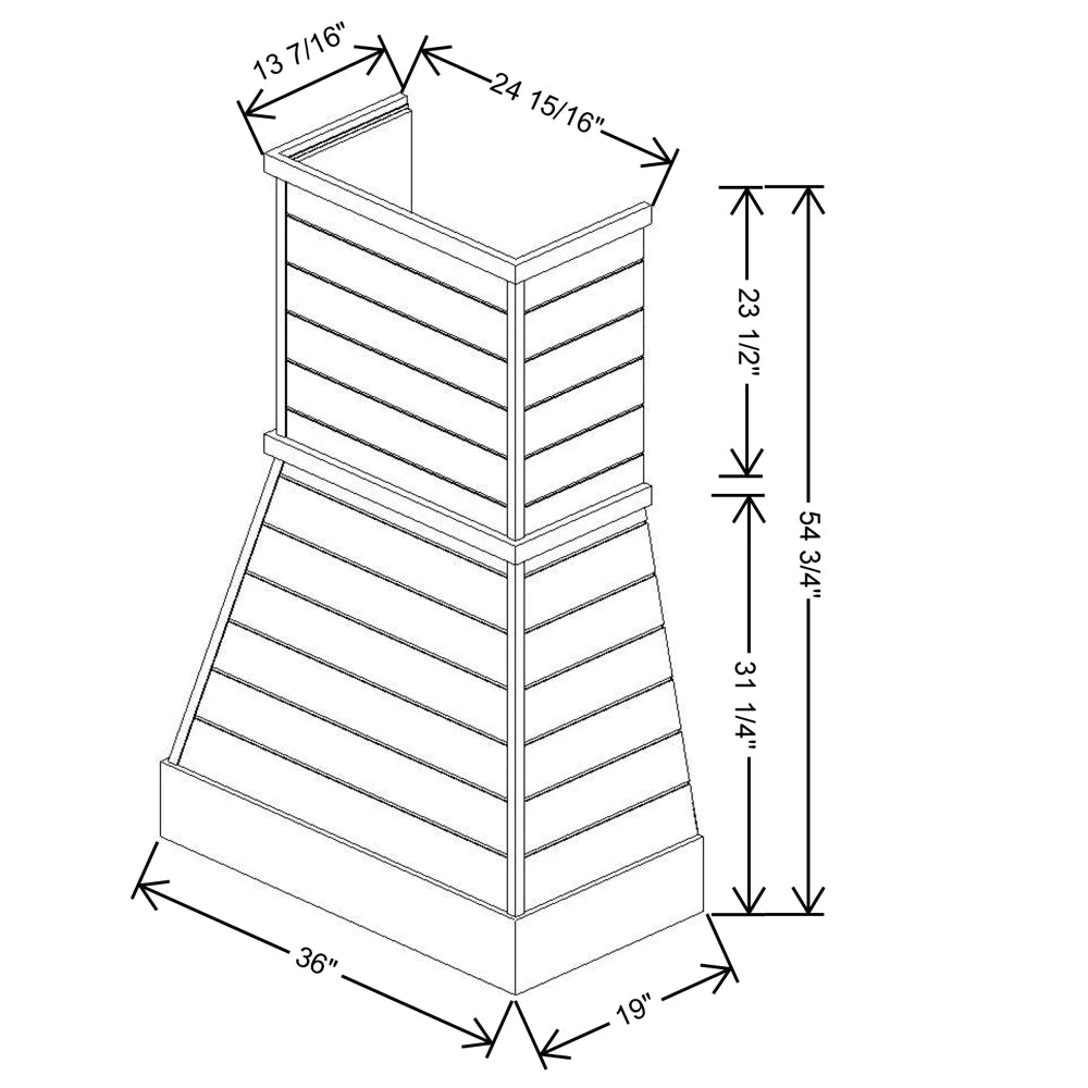 Fabuwood Allure Galaxy Cobblestone 36"W Timber Farmhouse Hood